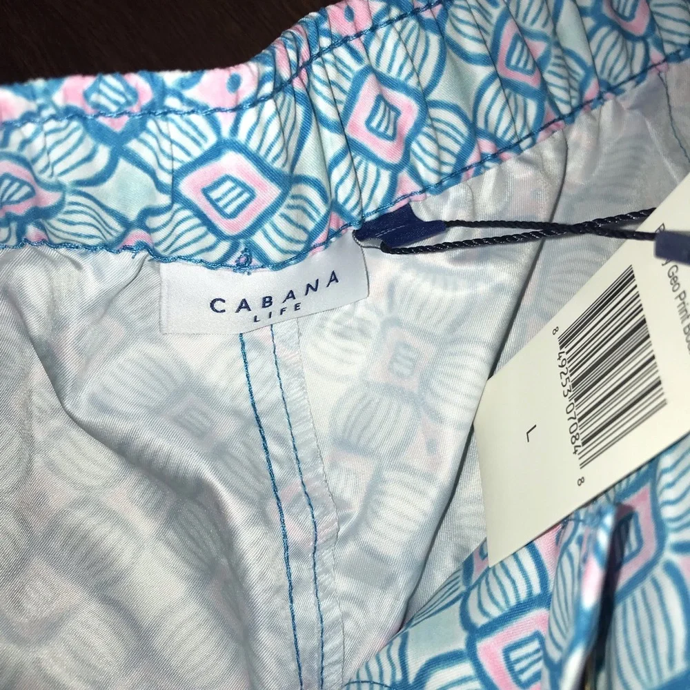Cabana Life Preppy Geo Print Surf Board Short 50+ UPF NWT